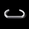 Bangle Cuff Square Stripes silver-black