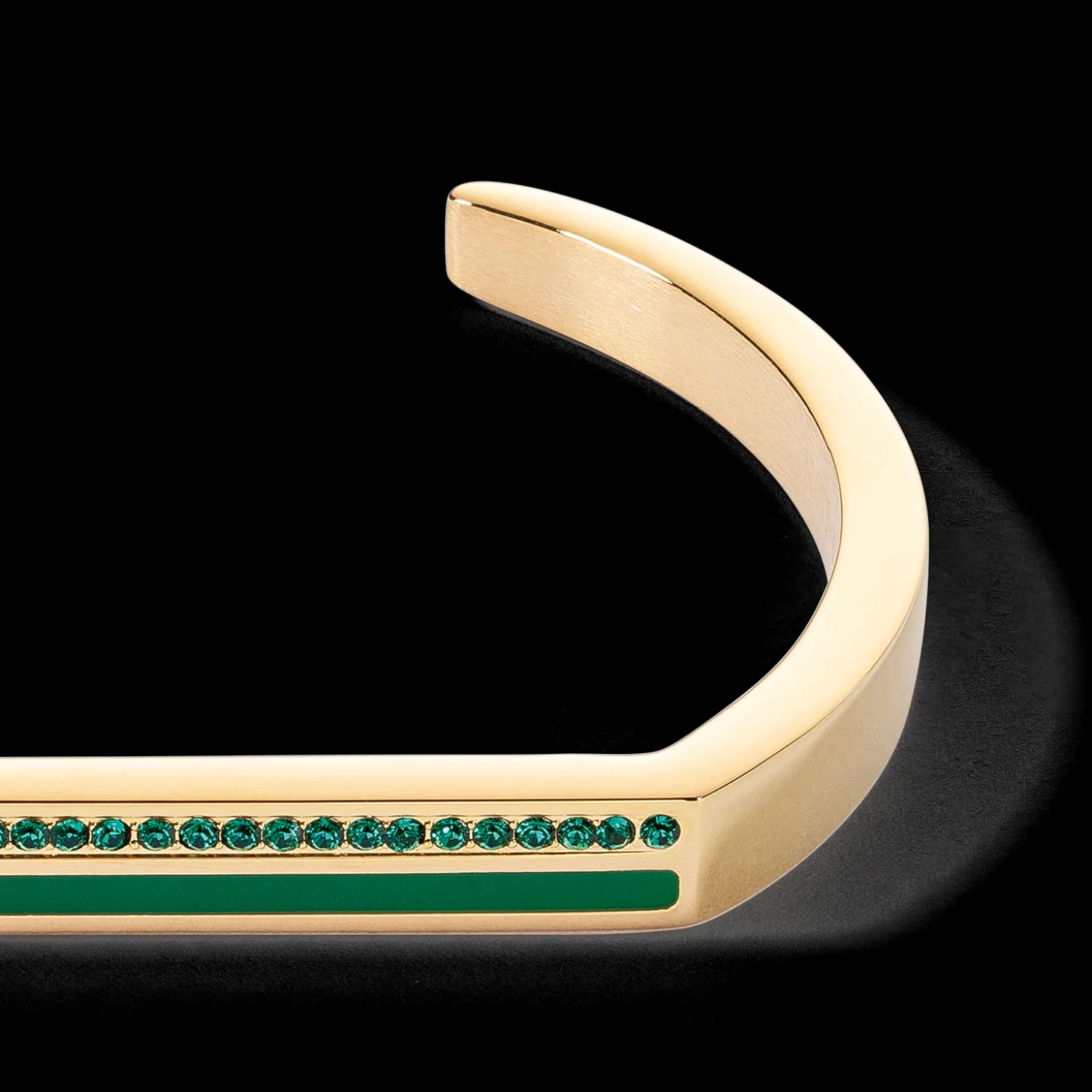 Bangle Cuff Square Stripes gold-green