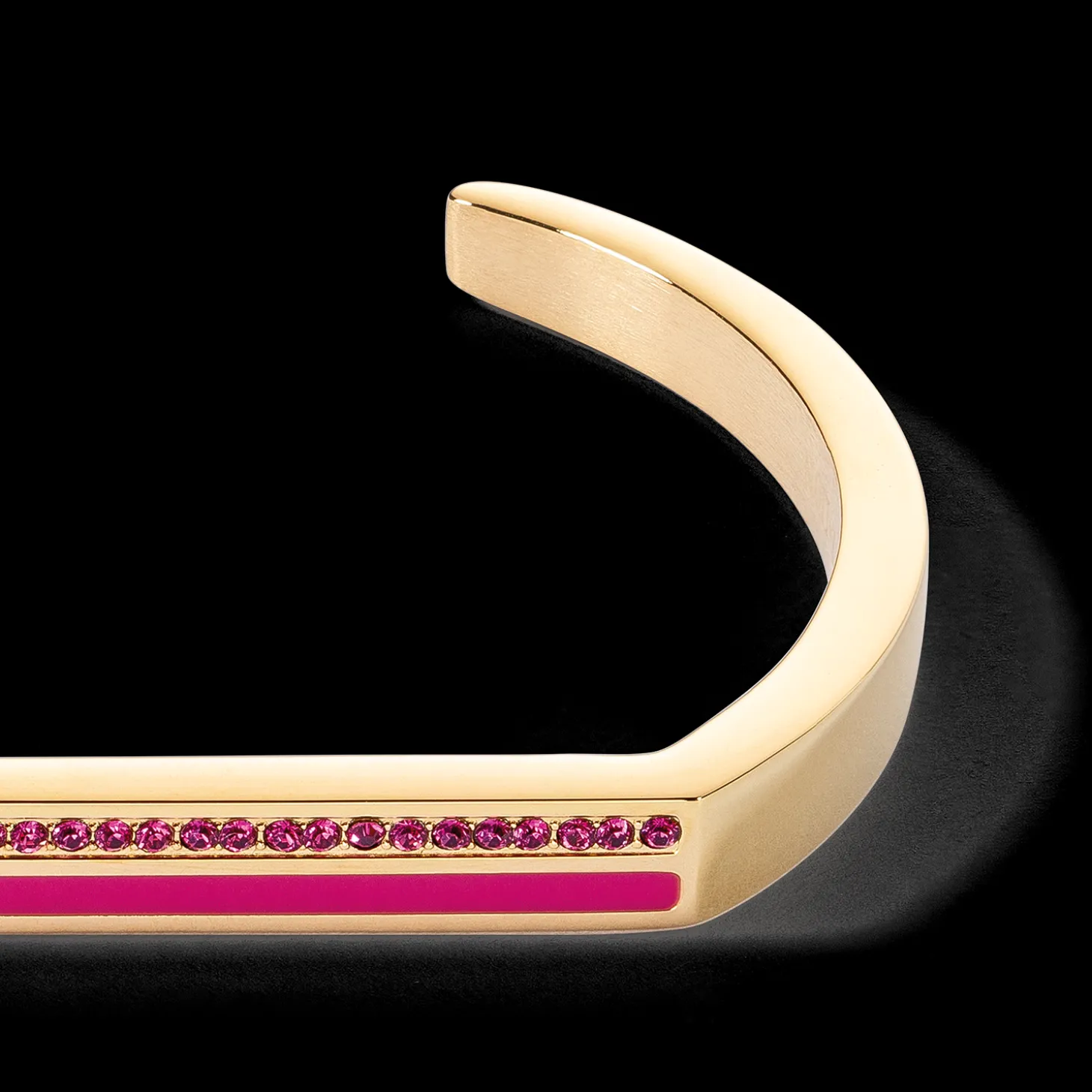 Bangle Cuff Square Stripes gold-pink