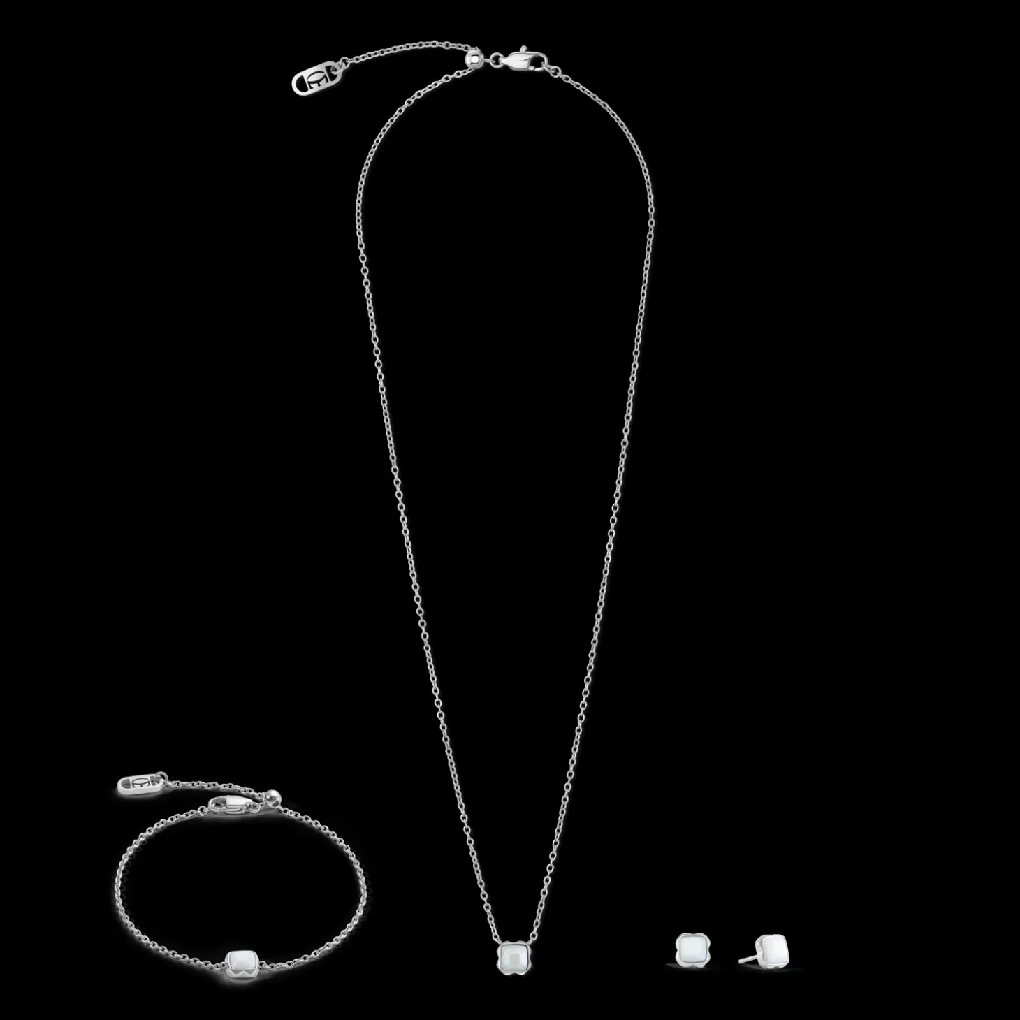 Birthstone April Bracelet White Quartz Silver