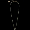 Birthstone April Necklace White Quartz Gold
