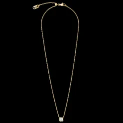 Birthstone April Necklace White Quartz Gold