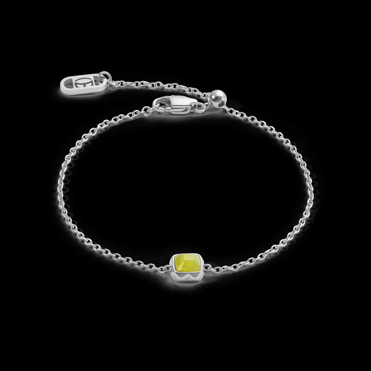 Birthstone August Bracelet Green Jade Silver