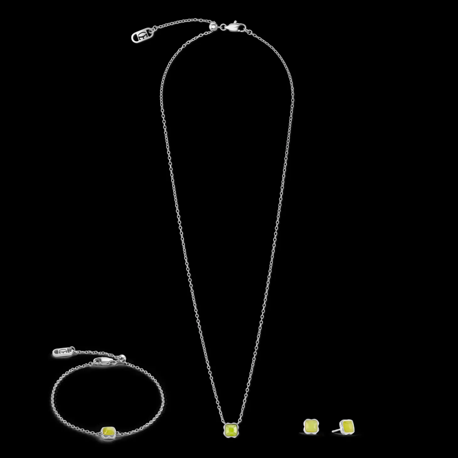 Birthstone August Bracelet Green Jade Silver