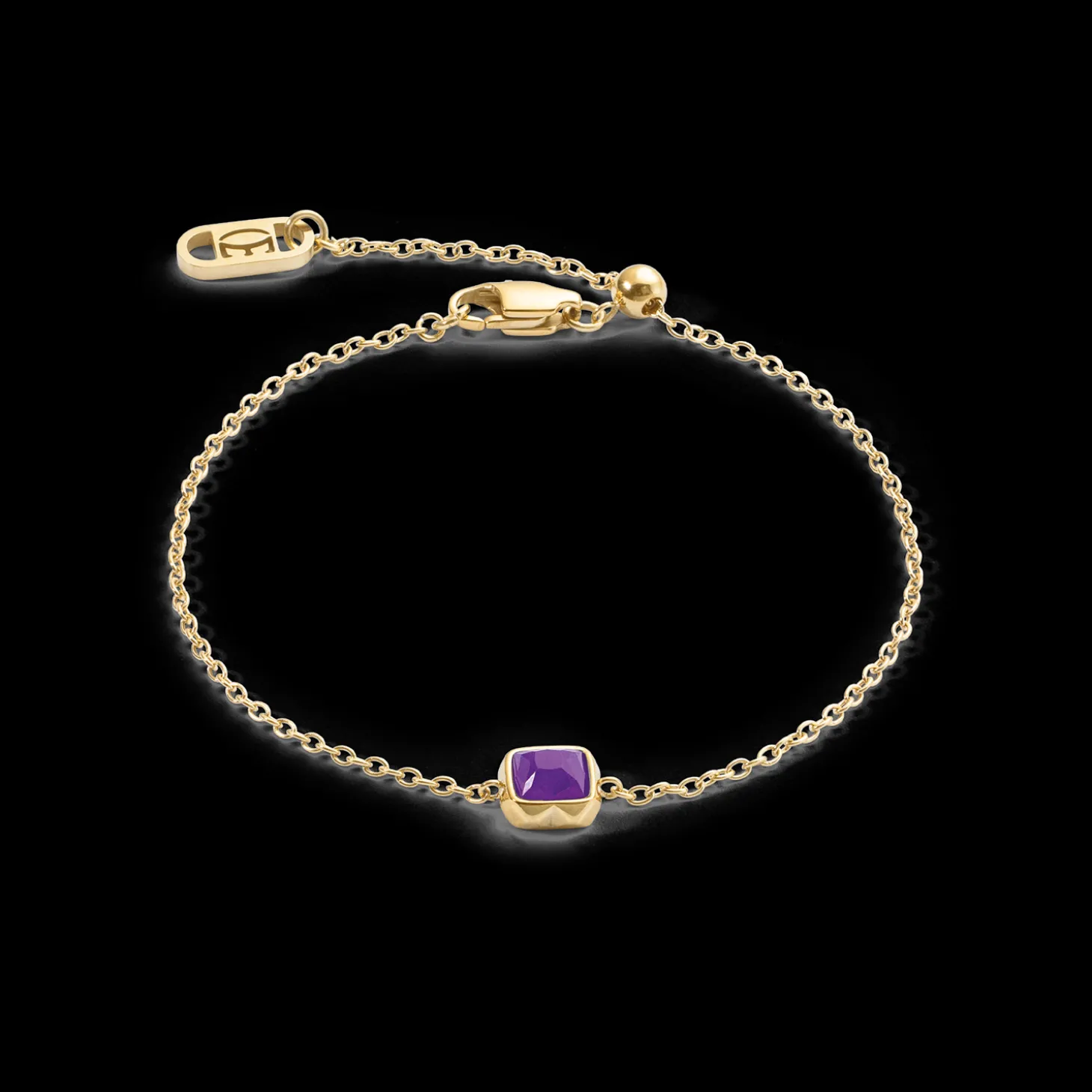 Birthstone February Bracelet Sugilite Gold