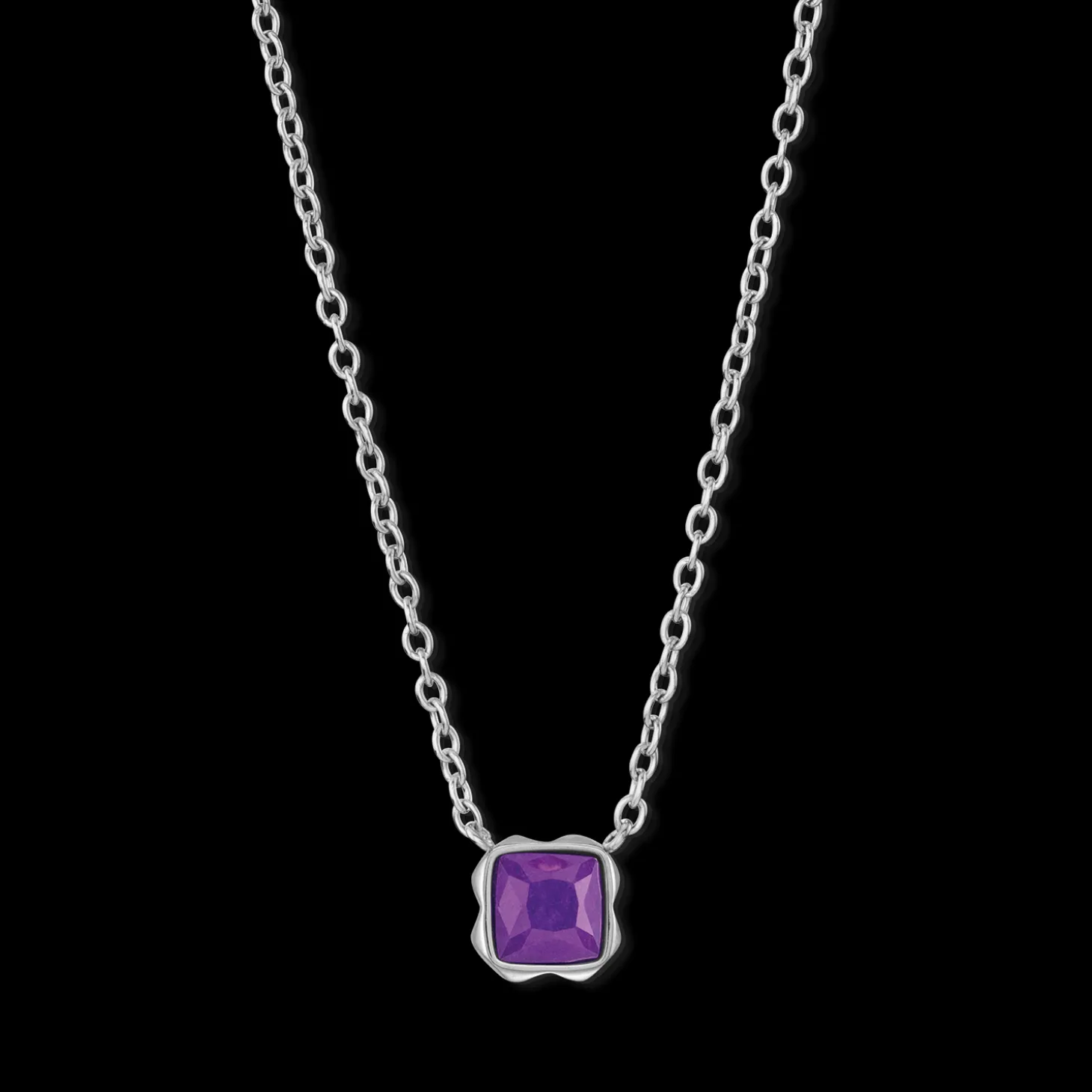 Birthstone February Necklace Sugilite Silver