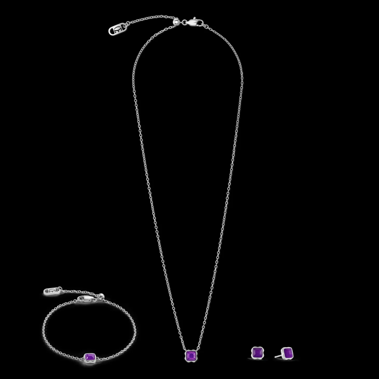 Birthstone February Necklace Sugilite Silver