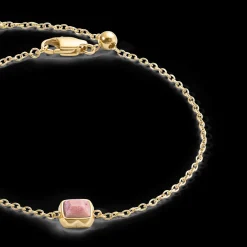 Birthstone July Bracelet Rhodochrosite Gold