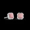Birthstone July Earrings Rhodochrosite Silver