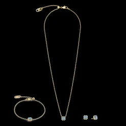 Birthstone March Bracelet Blue Aventurine Gold