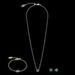 Birthstone May Bracelet Green Agate Gold
