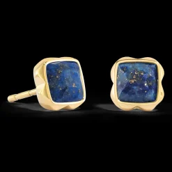 Birthstone September Earrings Lapis Lazuli Gold