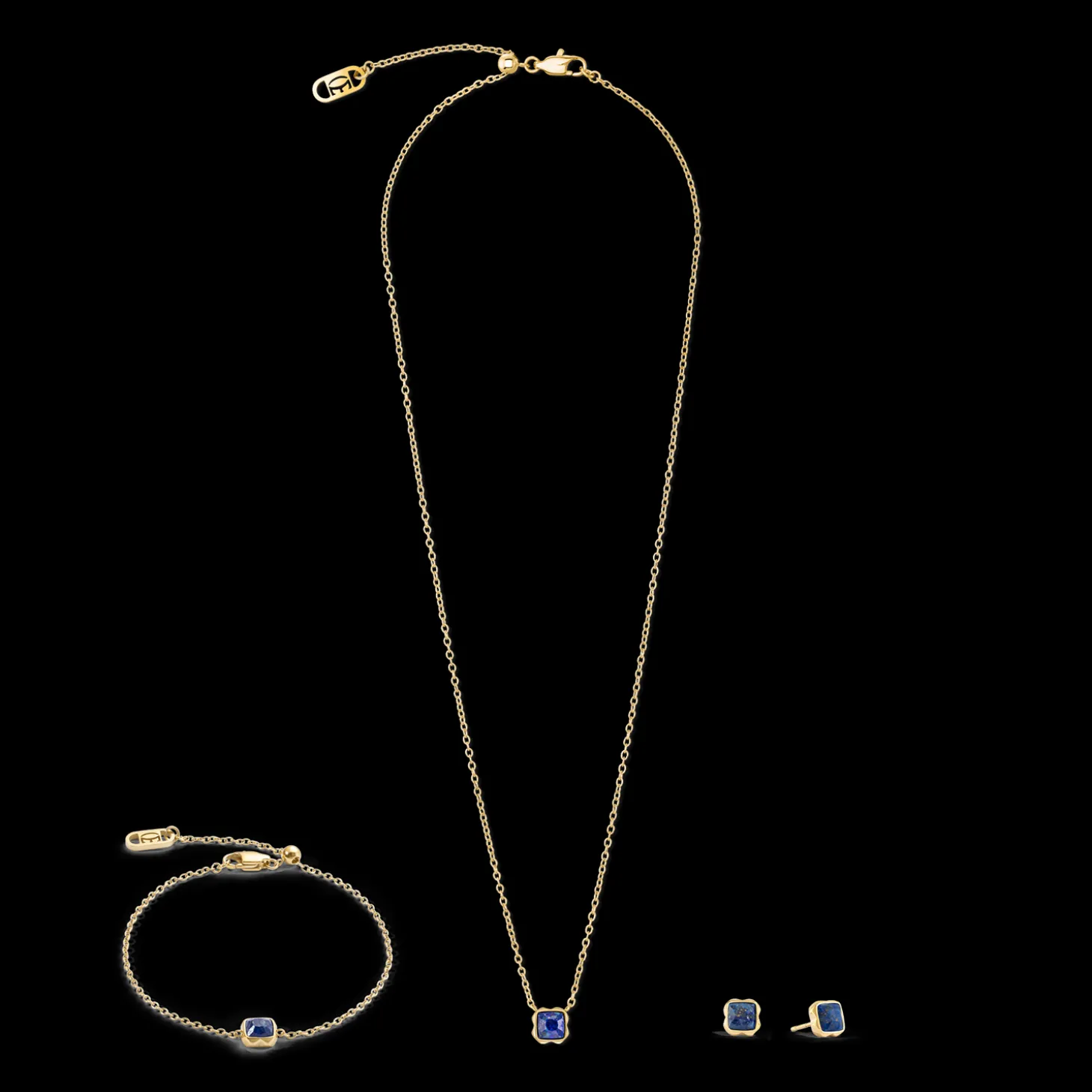 Birthstone September Earrings Lapis Lazuli Gold