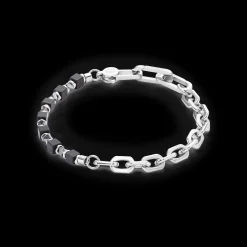 Bracelet Cubes Fusion link chain black