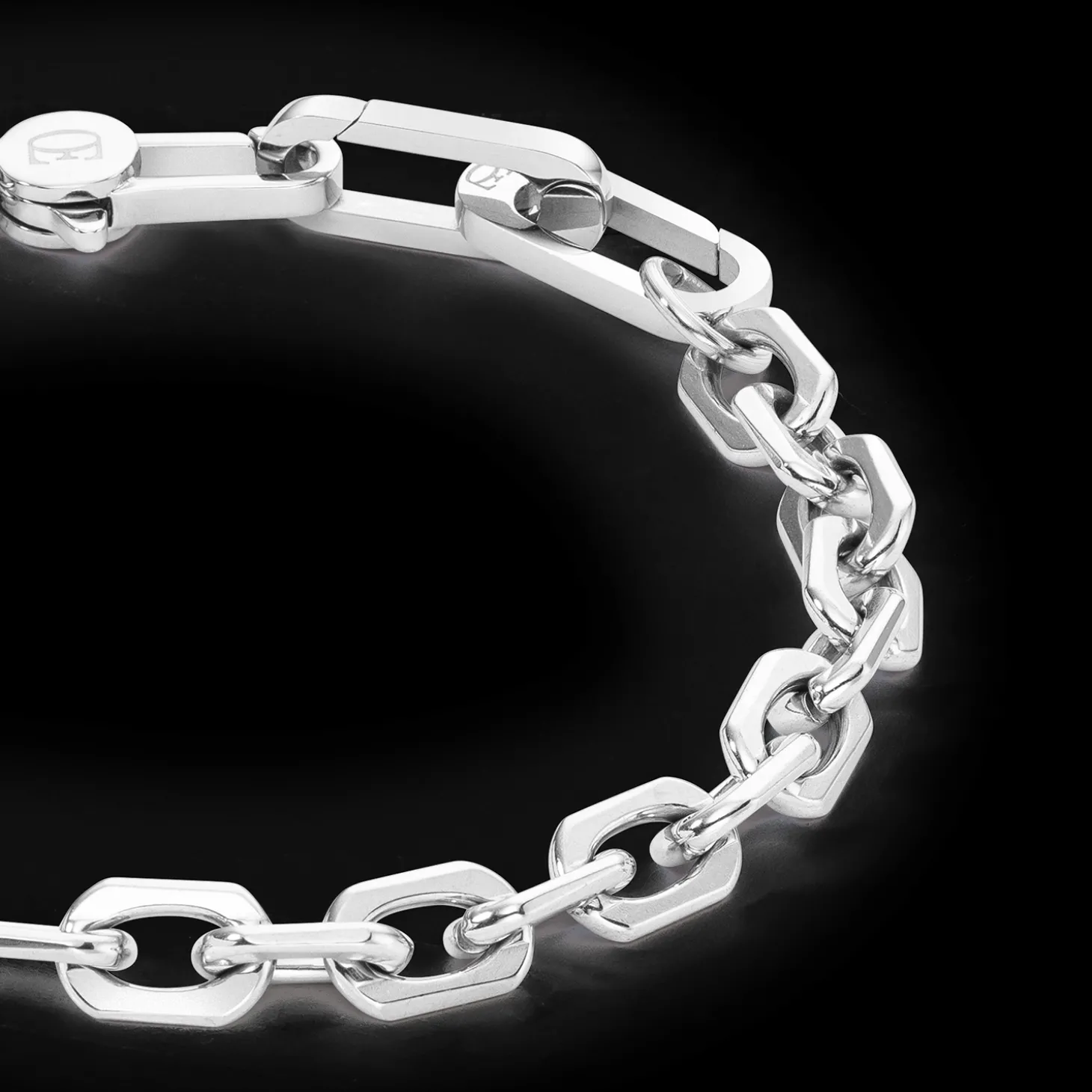 Bracelet Cubes Fusion link chain black