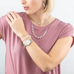 Bracelet Dancing Crystals & Pearls silver