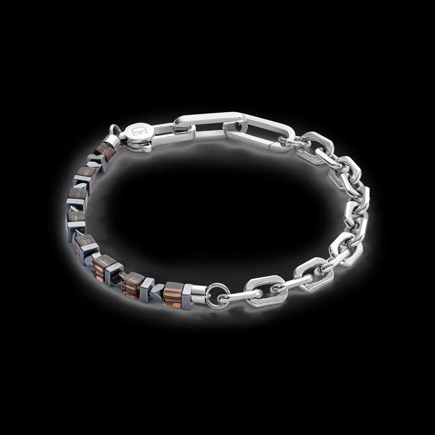 Bracelet Precious Fusion link chain brown-silver