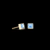 Brilliant Square small earrings gold pale blue