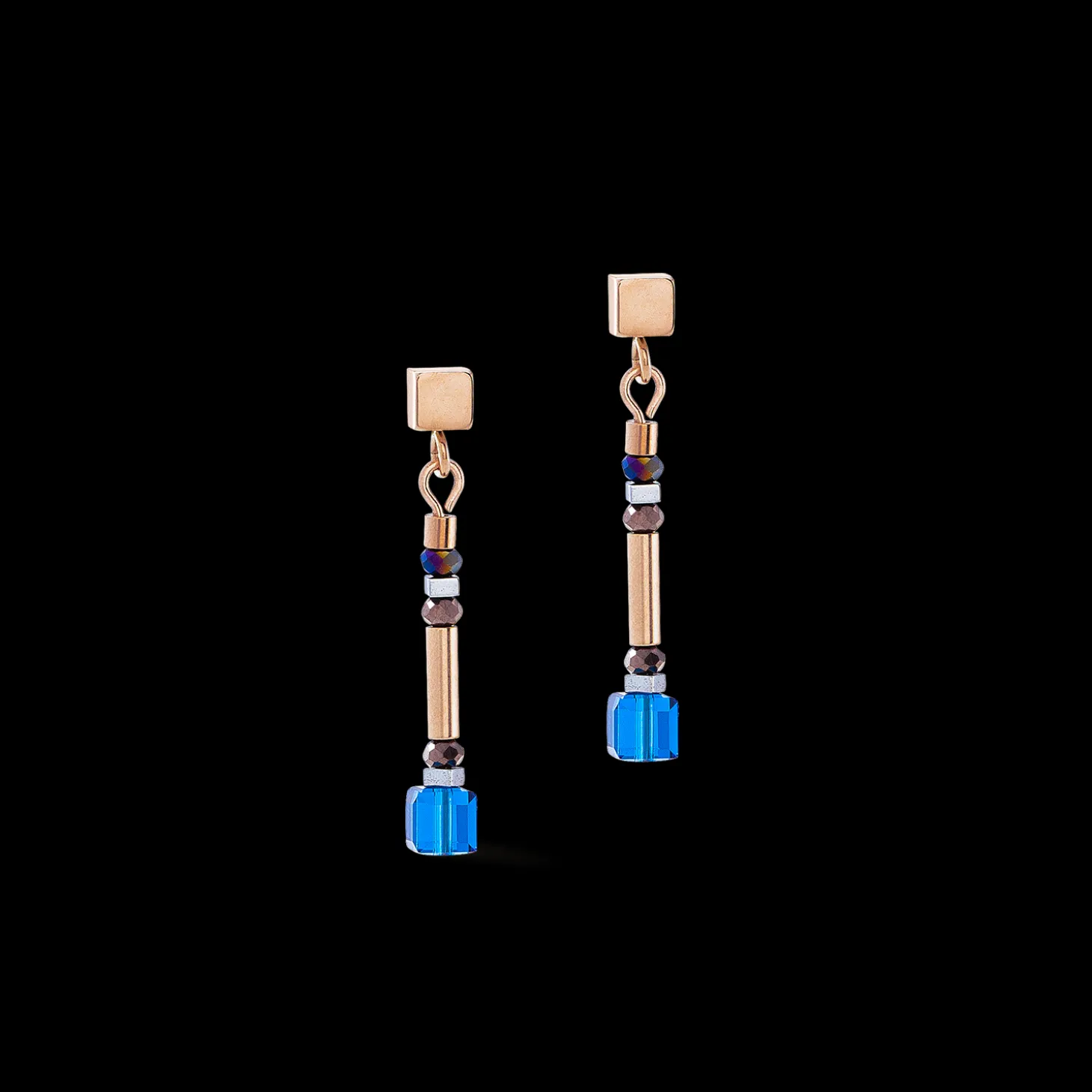 Cube Story Minimalistic Sparkling earrings Multicolour Autumn