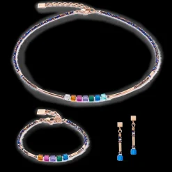 Cube Story Minimalistic Sparkling earrings Multicolour Autumn