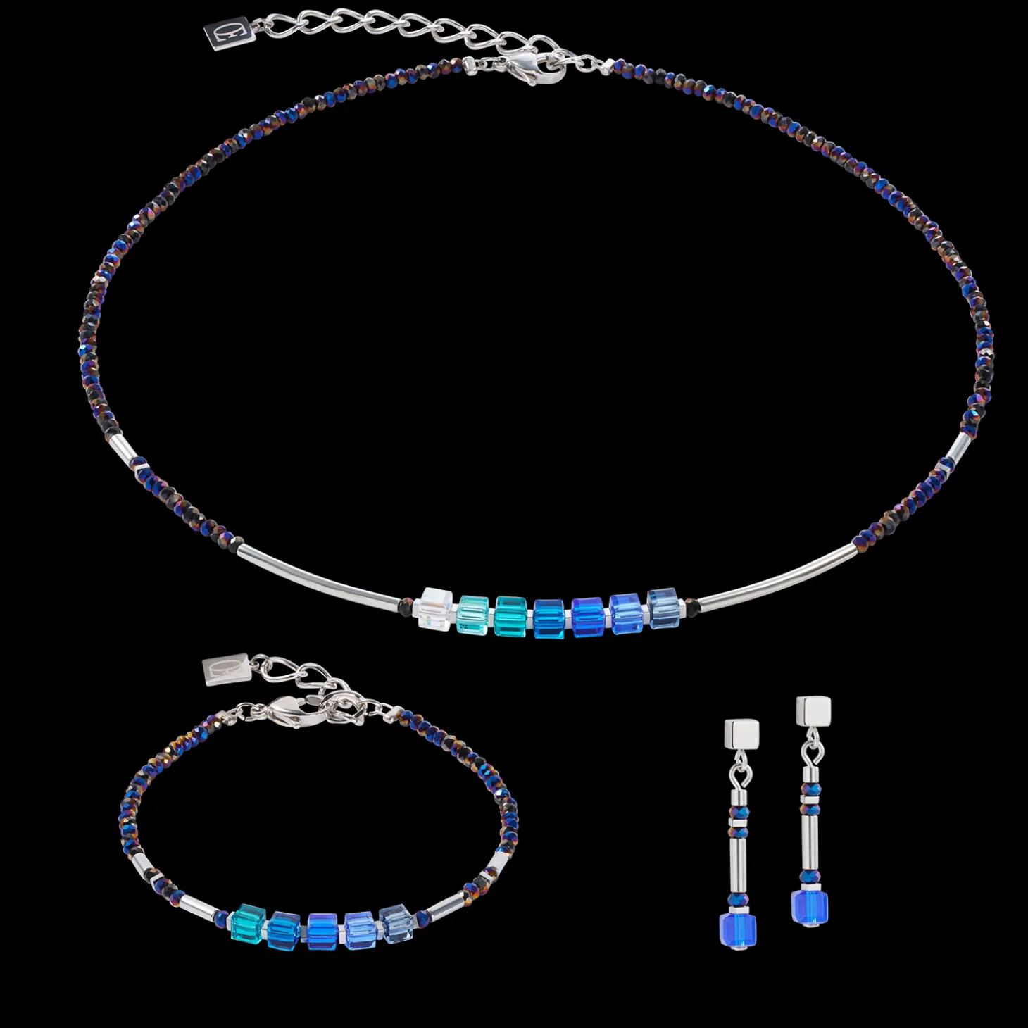 Cube Story Minimalistic Sparkling bracelet blue