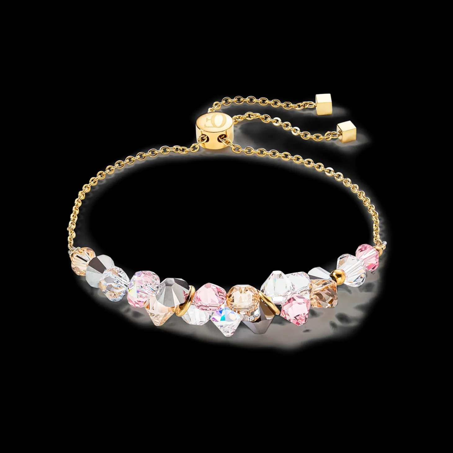 Dancing Crystals bracelet gold light rose