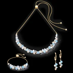 Dancing Crystals bracelet gold aqua