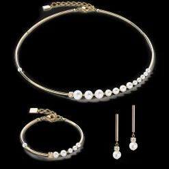 Earrings Asymmetry Freshwater Pearls & stainless steel white-gold