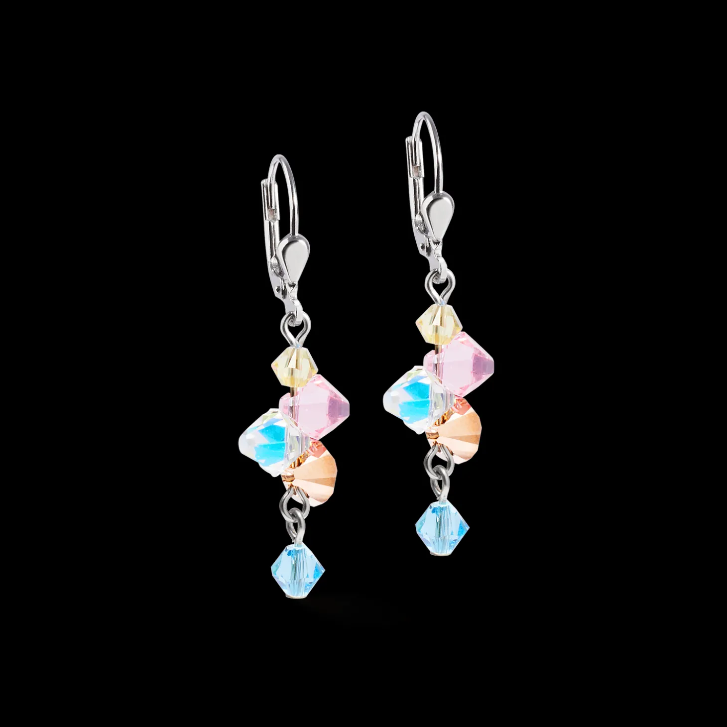 Earrings Dancing Crystals silver-pastel