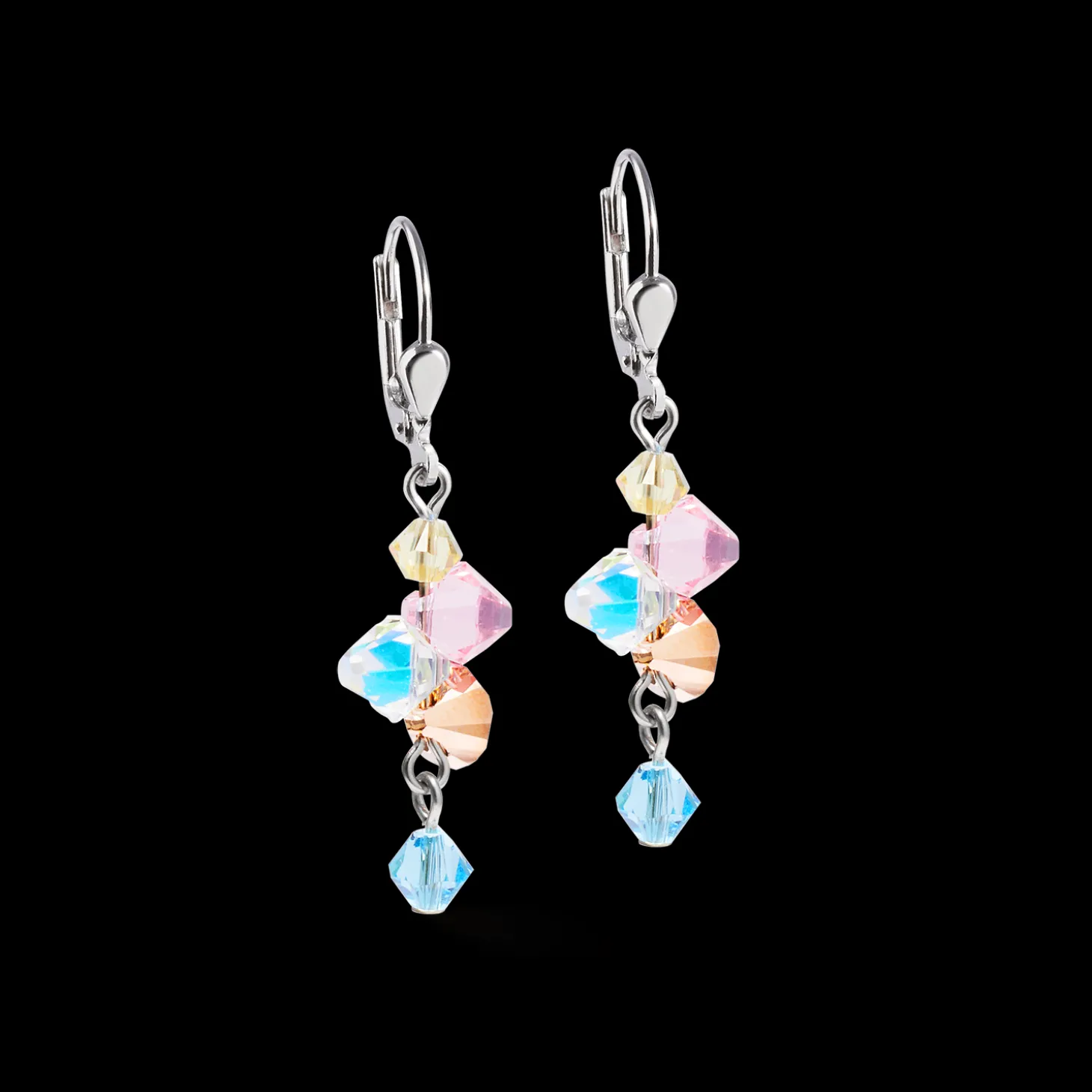 Earrings Dancing Crystals silver-pastel