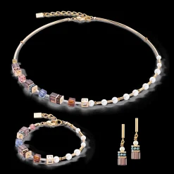 Earrings GeoCUBE® Fusion Precious Pearl Mix gold-autumn