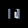 Earrings Hoops Square Stripes 20 silver-blue