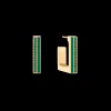 Earrings Hoops Square Stripes 20 gold-green