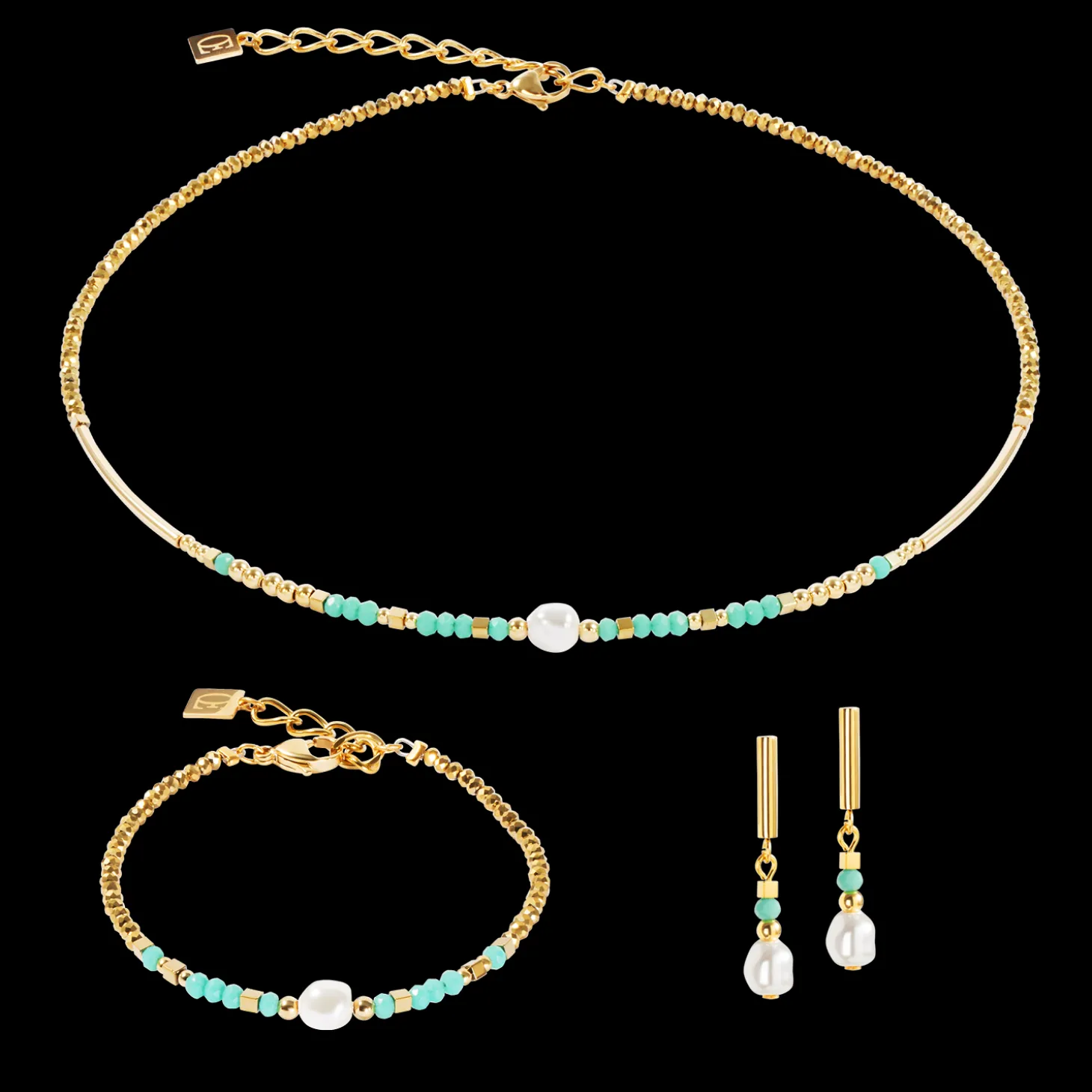 Earrings Lagoon Pearl gold-mint