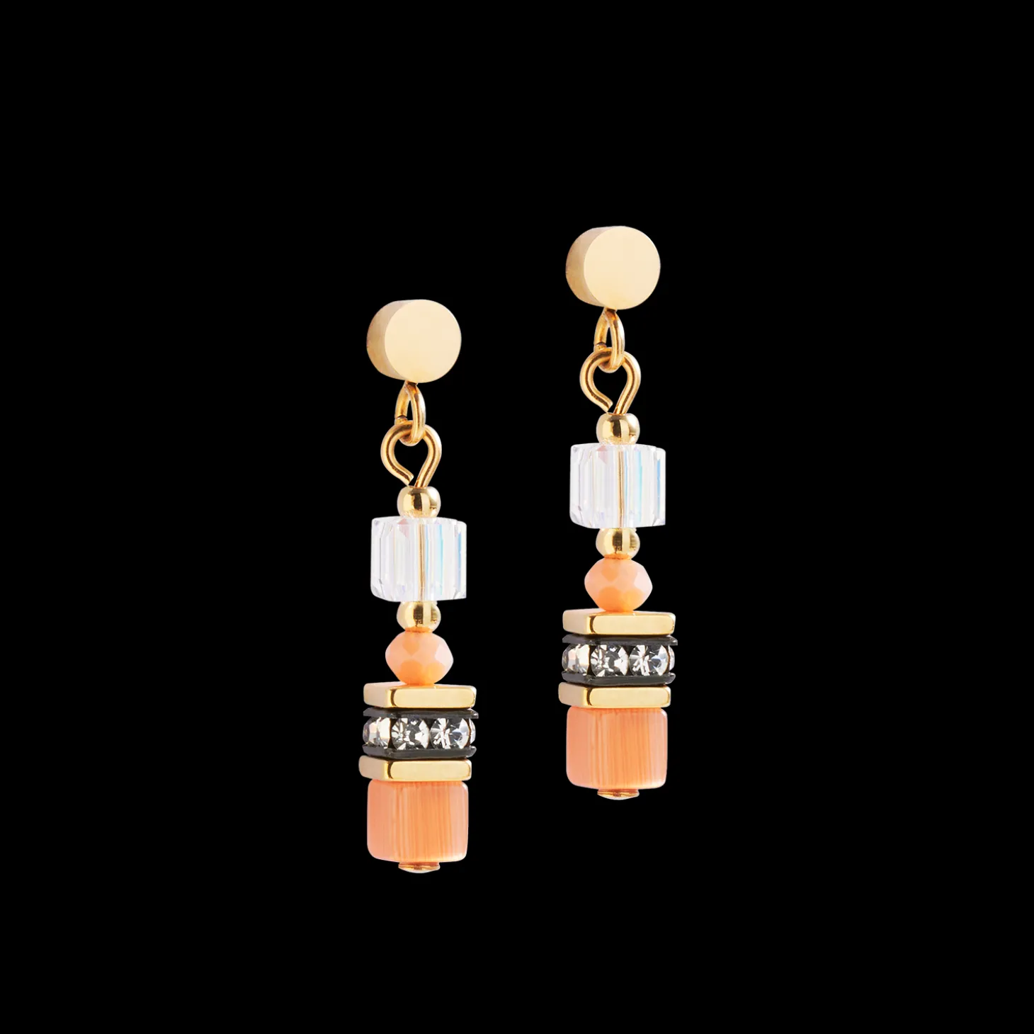 Earrings Mini Cubes orange