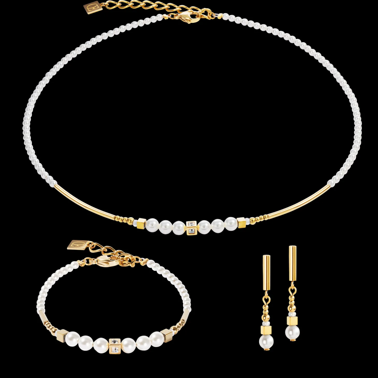 Earrings Shimmering Princess Pearls gold-white