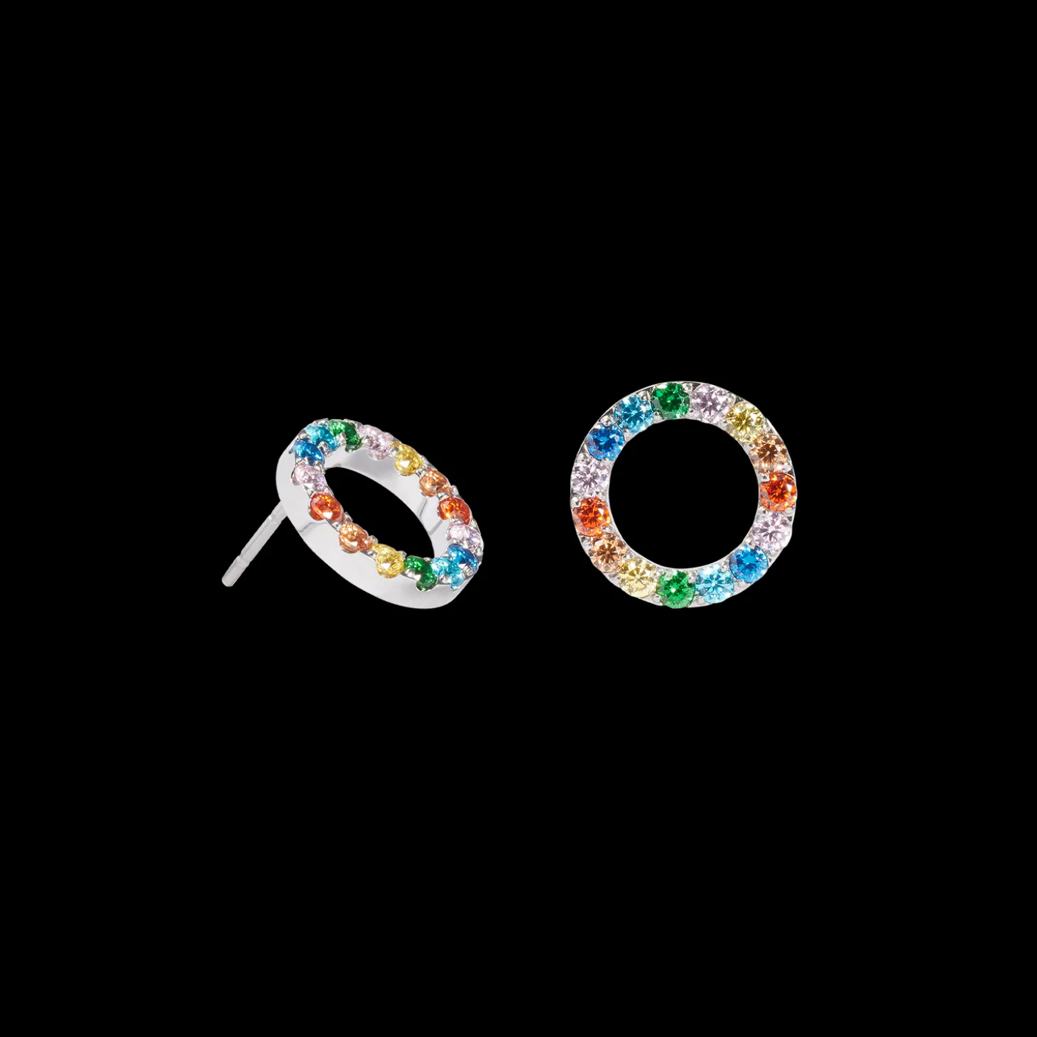 Earrings Sparkling Circle silver-multicolour