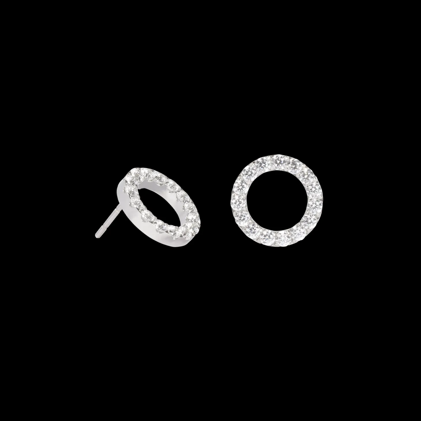 Earrings Sparkling Circle silver-crystal