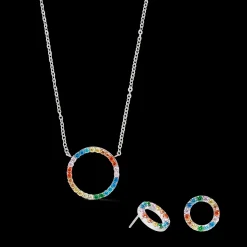 Earrings Sparkling Circle silver-multicolour