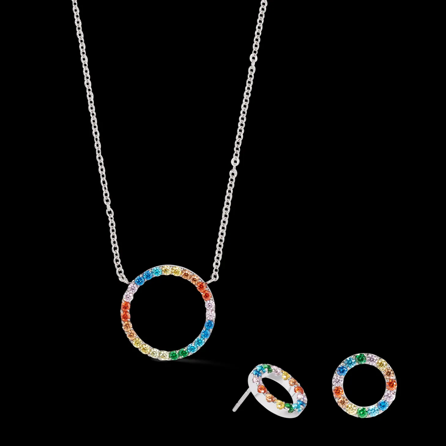Earrings Sparkling Circle silver-multicolour