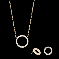 Earrings Sparkling Circle gold-crystal