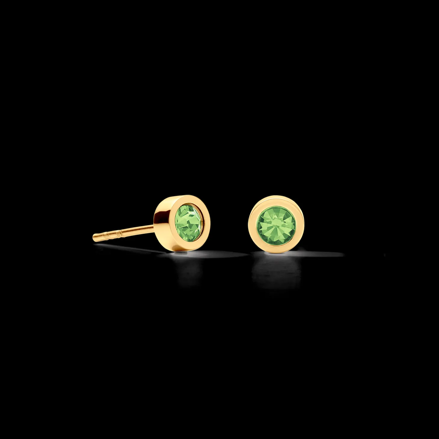 Earrings Sparkling Dot gold green