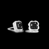 Earrings Spikes Square Onyx silver-black