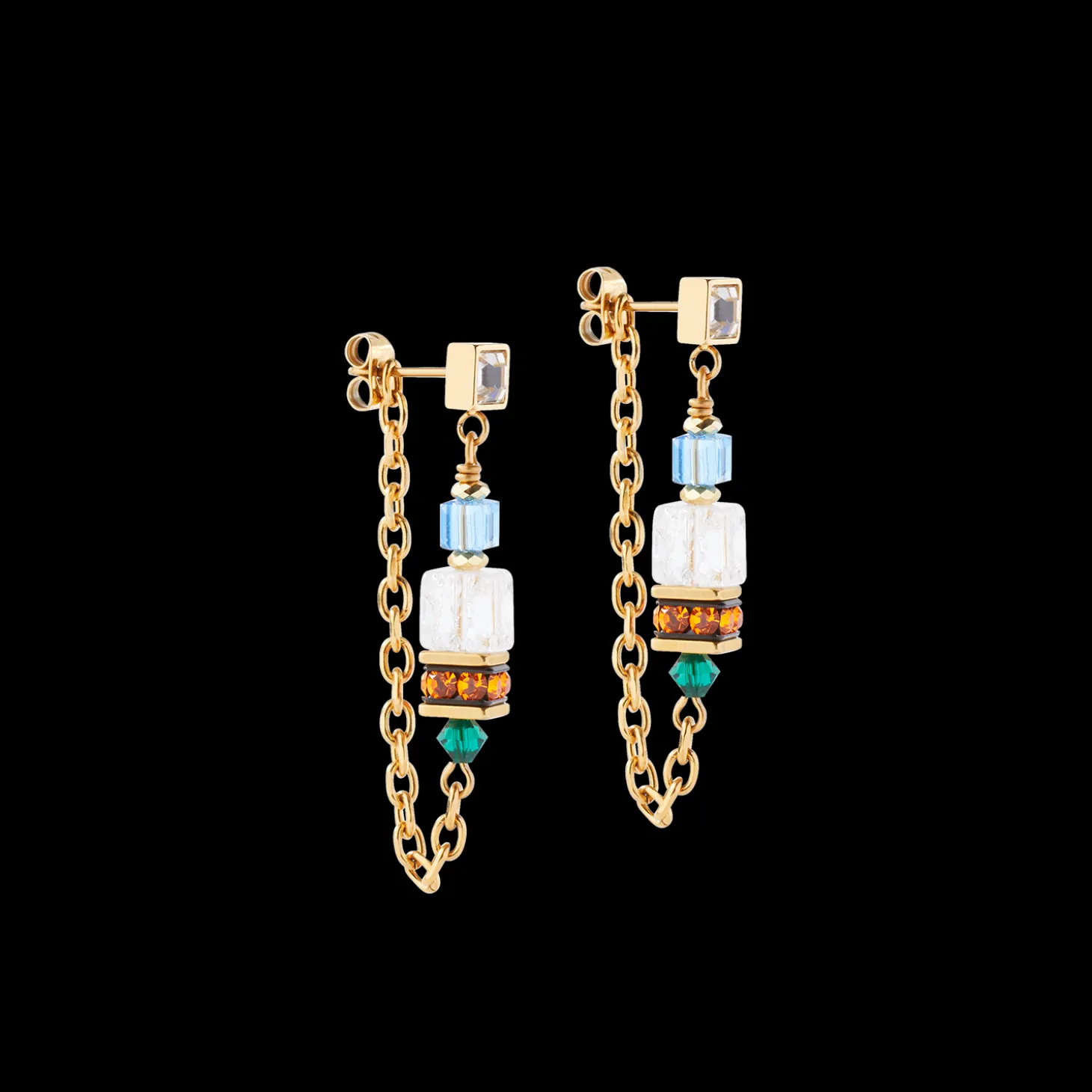 Earrings Sunray Cube Couture gold-multicolour