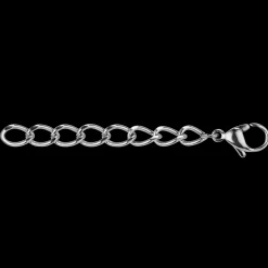 Extension chain with clasp stainless steel silver