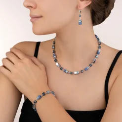 GeoCUBE® Bracelet sodalite & haematite blue