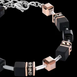 GeoCUBE® Bracelet onyx black-rose gold