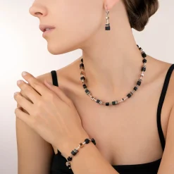 GeoCUBE® Bracelet onyx black-rose gold