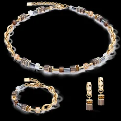 GeoCUBE® Chunky Chain necklace gold-brown