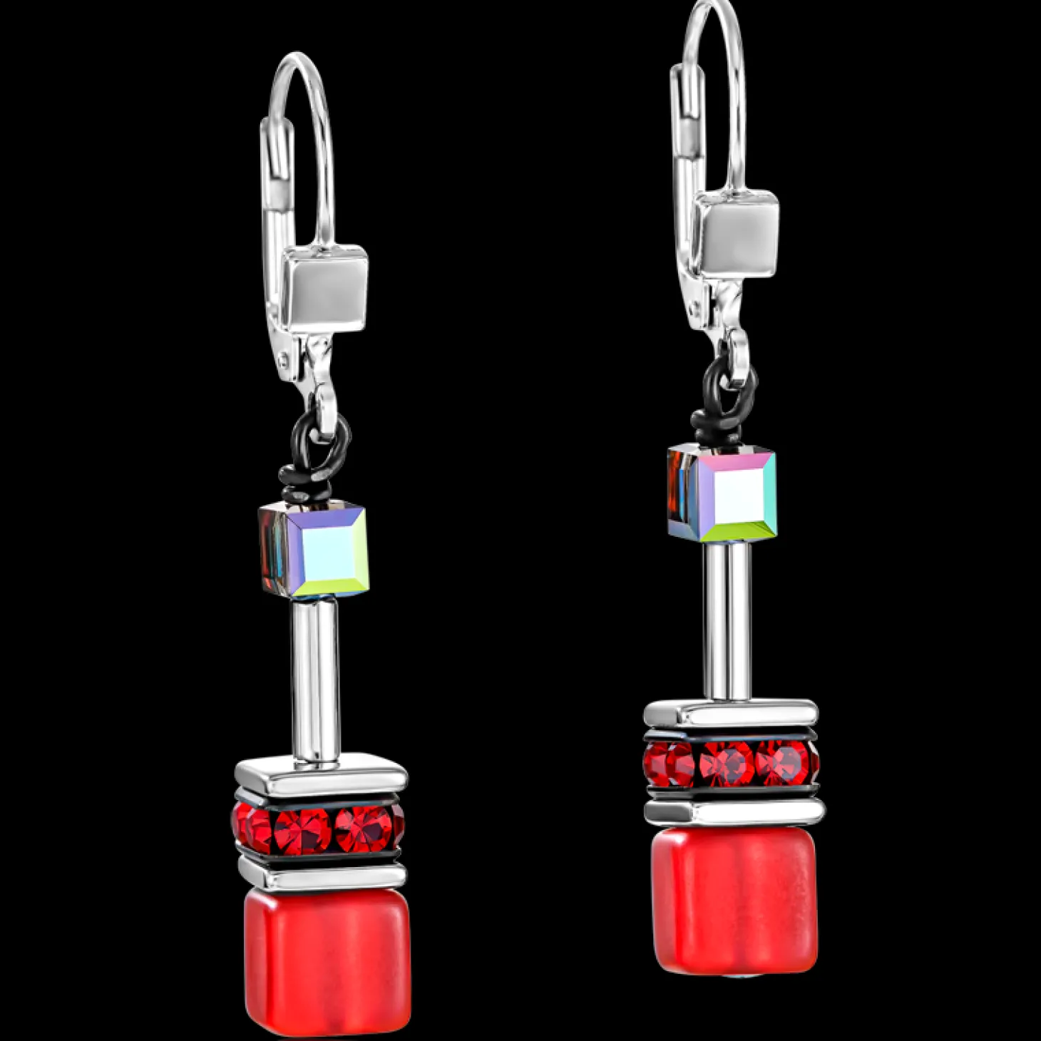 GeoCUBE® Earrings red